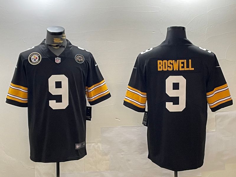 Men Pittsburgh Steelers #9 Boswell Black 2024 Nike Limited NFL Jersey style 4